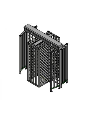 TOURNSTILE 4 WINGS DOUBLE FULL-HEIGHT PAINTED OR INOX T-2500D