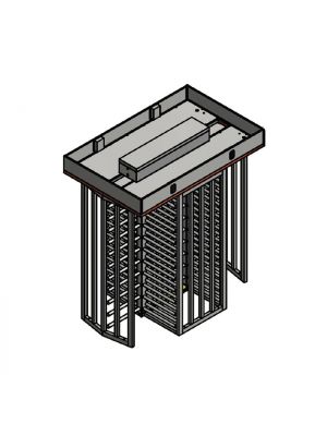 TURNSTILE 4 WINGS DOUBLE FULL HEIGHT PAINTED OR INOX T-2500K